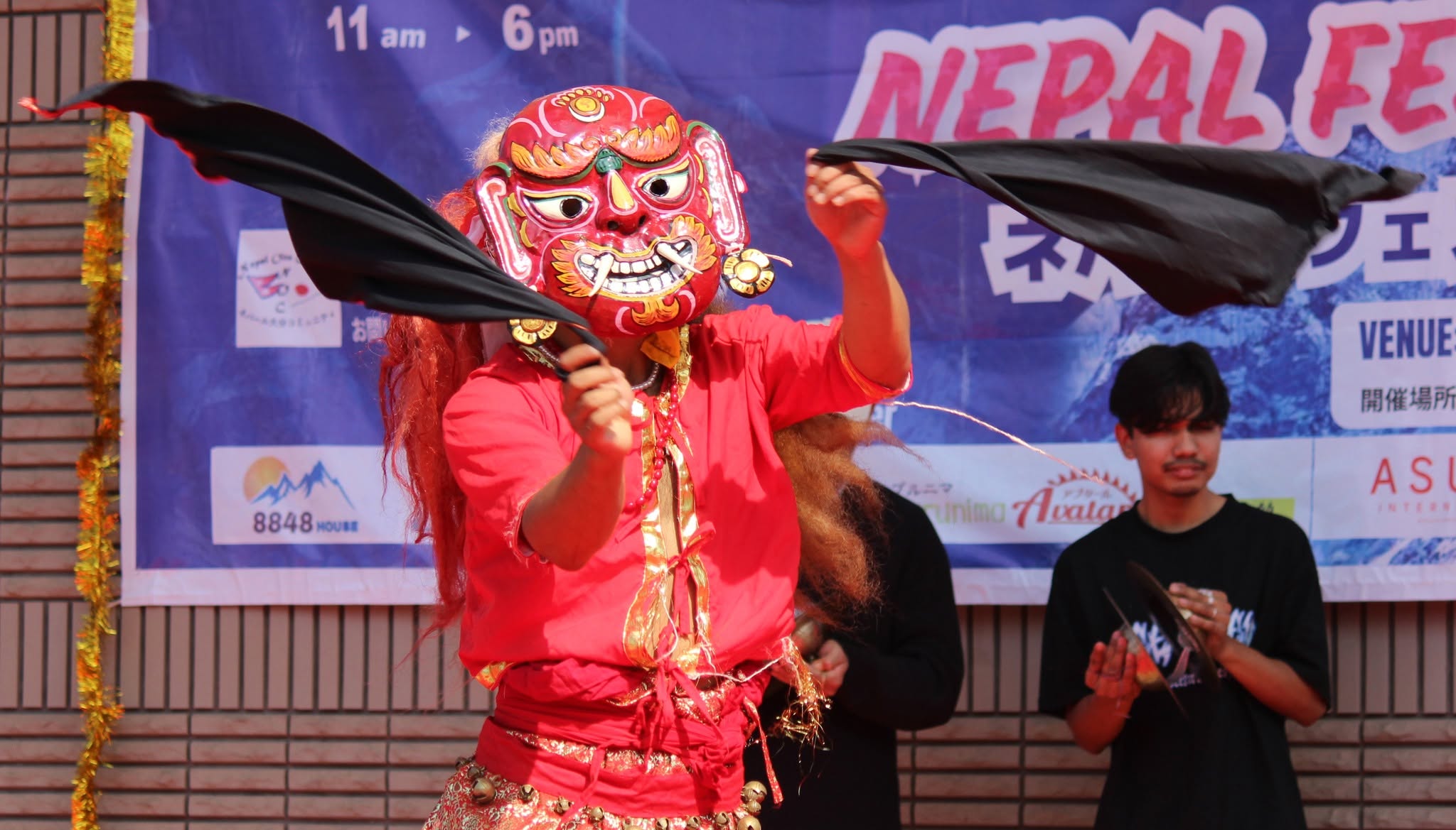 Masked Devi Nach dancers in full costume